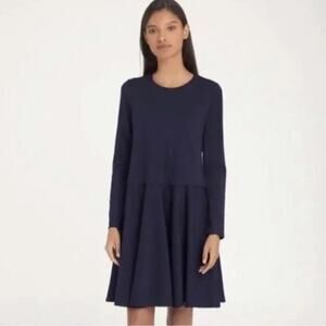 Cuyana Women’s Short Dress Long Sleeve Navy Blue Size MD